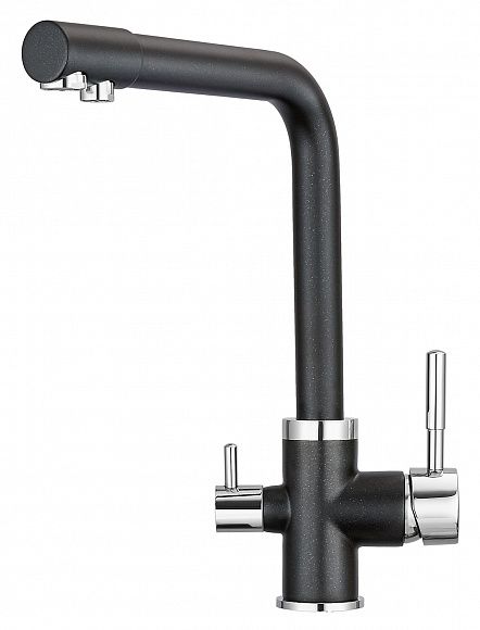 Смеситель для кухни Granula 2015 Шварц+АКС-002 Шварц